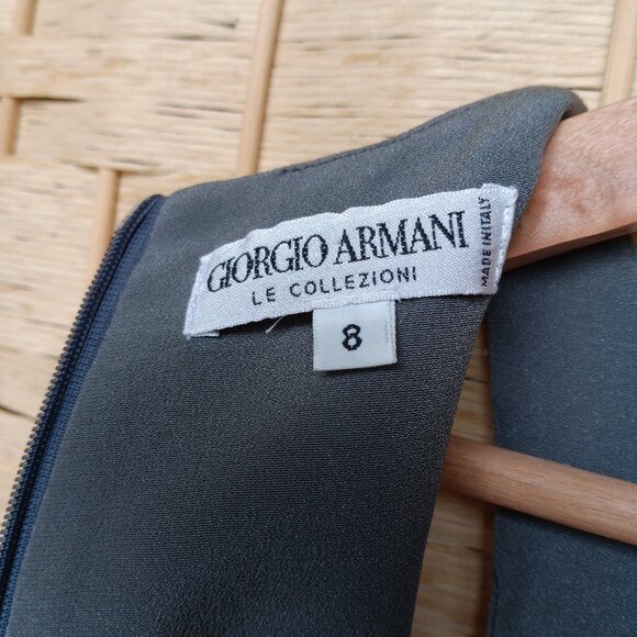 Vintage Giorgio Armani Silk Made in Italy Sleeveless Full Length Gown 8 Medium - Picture 8 of 11